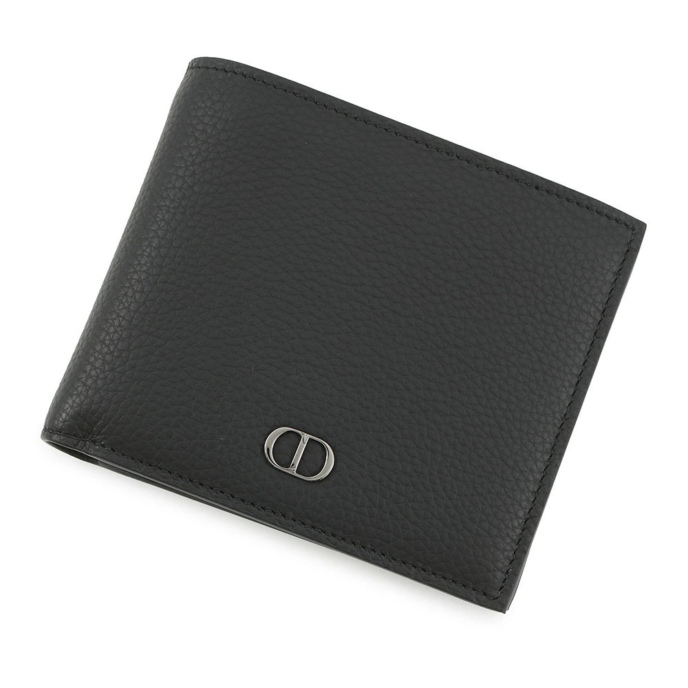 Christian Dior bi fold wallet CD icon black